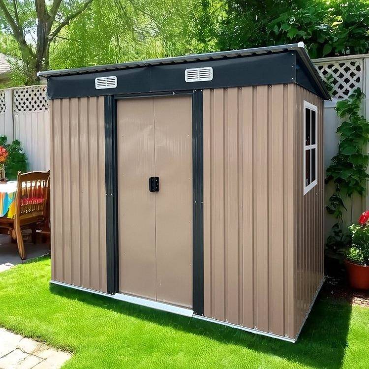室外简易工具房花园庭院储物间户外可移动铁皮房组装房屋活动板房