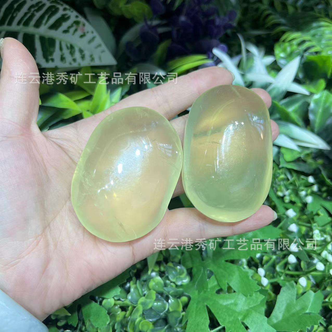 厂家天然黄水晶把玩水晶原石打磨手把件居家办公摆件