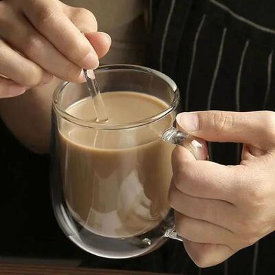 1-6PCS 80-450ML Heat Resistant Double Wall Tea Glass Cup Bee