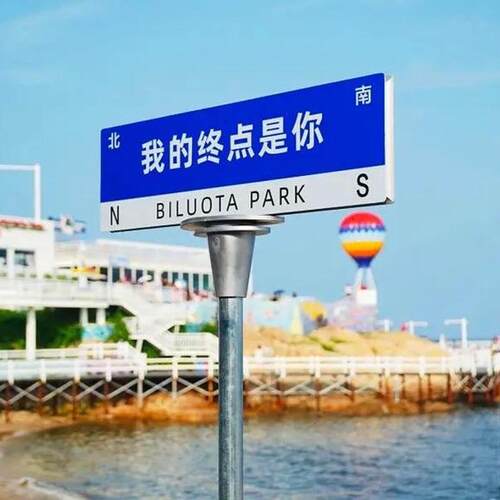 厂家供应网红T型道路指示牌路标交通标志牌立杆式反光网红路名牌
