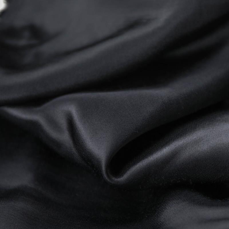 意大利进口黑色垂顺柔软天丝棉缎面天丝面料设计师服装布料