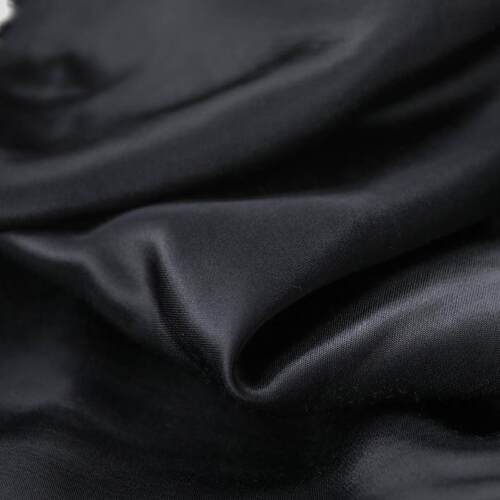意大利进口黑色垂顺柔软天丝棉缎面天丝面料设计师服装布料