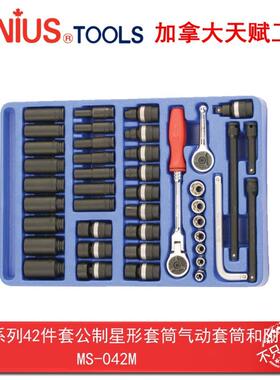 Genius天赋3/8系列42件套公制星形套筒气动套筒和附件组MS-042M