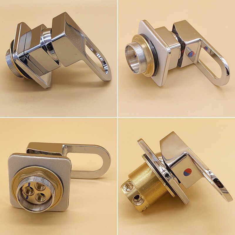 全铜洗手面盆浴室柜水龙头两件式冷热混水阀开 关配件三孔通分水