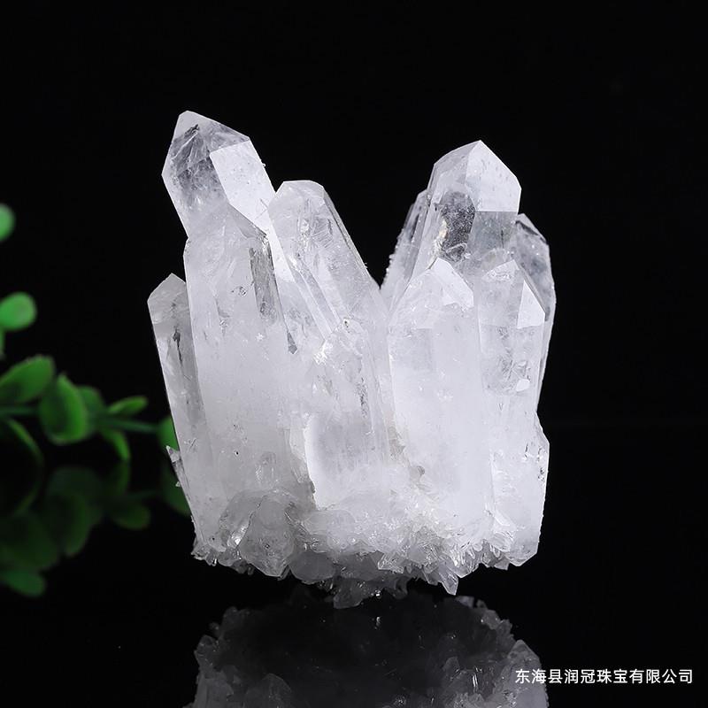 厂家直供天然白水晶簇水晶原石居家办公装饰工艺品摆件矿石矿标
