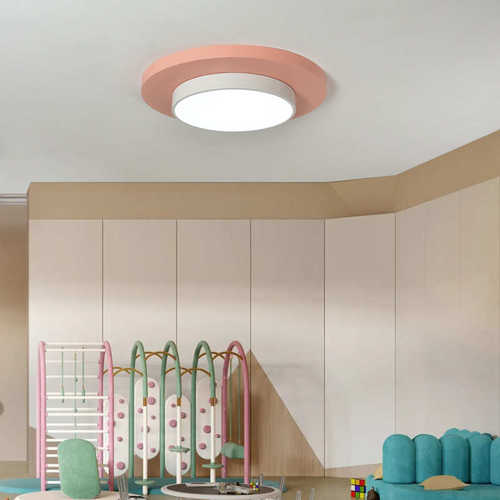 幼儿园彩色吸顶灯教室儿童乐园大厅艺术造型走廊灯具圆形吊灯创意