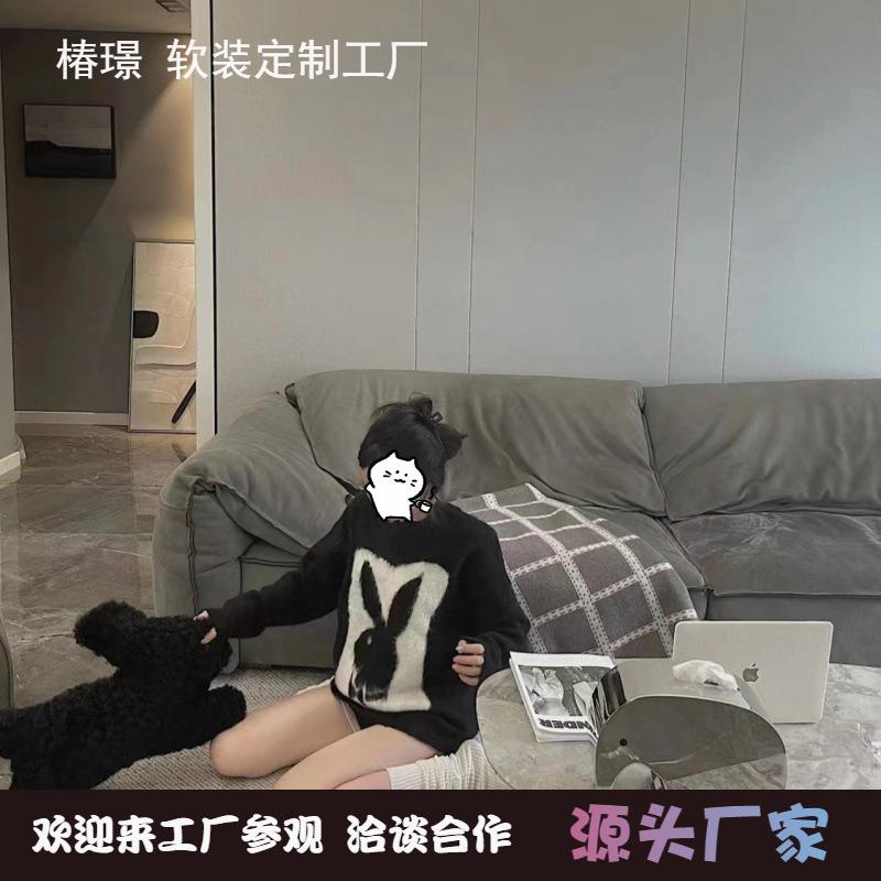 意式经典大象耳朵沙发复刻版Casablanca磨砂绒羽绒三人沙发