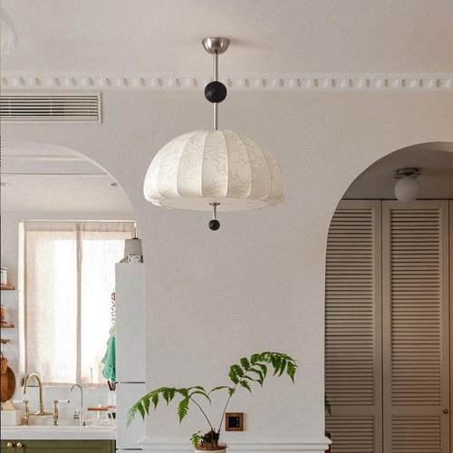 全光谱灯法式中古风卧室布艺吊灯南洋风创意复古书房餐厅客厅吊灯