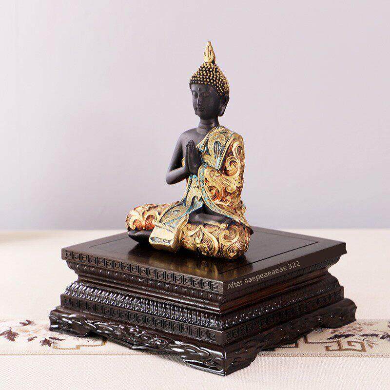 黑檀木实木佛像金刚台底座神像观音菩萨花瓶奇石关公香炉木质托架