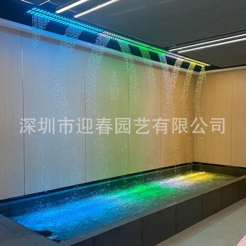光纤水幕帘垂直打点水帘光纤灯水幕隔断屏风数字水幕钢丝水帘瀑布