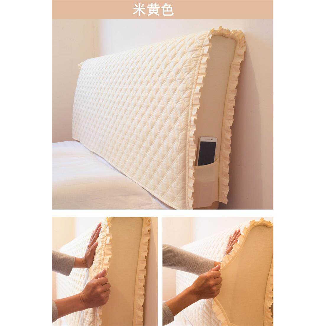 RI0TF767T875约纯色床头罩全棉纯棉皮布艺简木板床床头罩子保护套