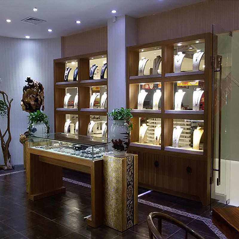 中式首饰架摆件饰品设计古董店博古透明玻璃柜台陈列柜展示柜中岛