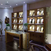 古董店首饰饰品展示柜透明玻璃柜台中式 博古摆件陈列架中岛柜设计