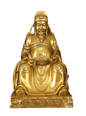黄铜文昌帝君神像摆件文昌星铜像文曲星供奉家居书房桌面客厅摆放