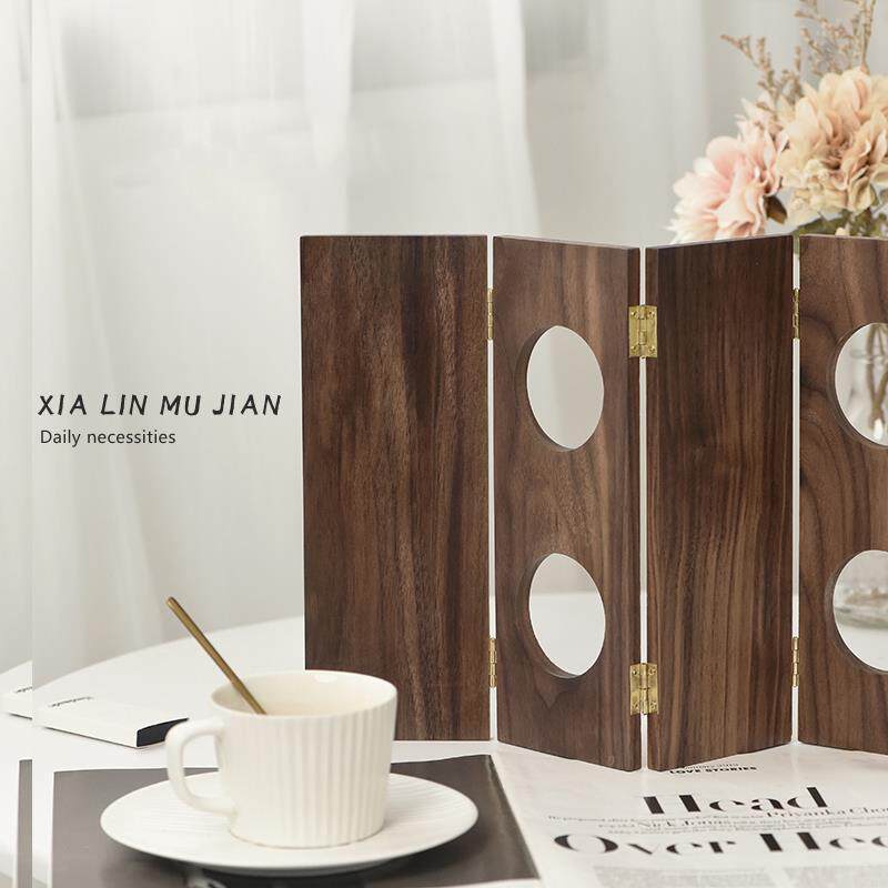 北美黑胡桃木桌面小屏风实木创意工艺品摆台饰品送礼装饰家居摆件
