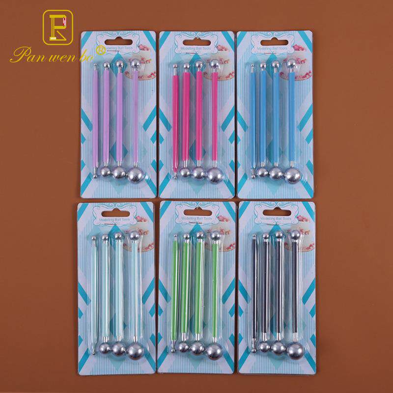 不锈钢4支8头蓝丸棒钢珠笔粘土陶艺工具造型diy手工创意硅胶用品