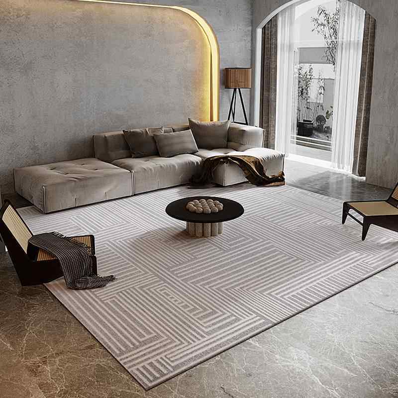 高档侘几寂风简约现代茶毯欧客厅地毯卧室北床边毯手可洗长方形轻