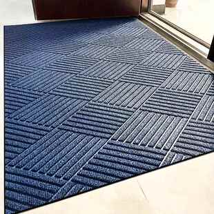 蓝色入户门地毯可裁剪门口地垫门外高级深蓝色室外脚垫防滑门垫