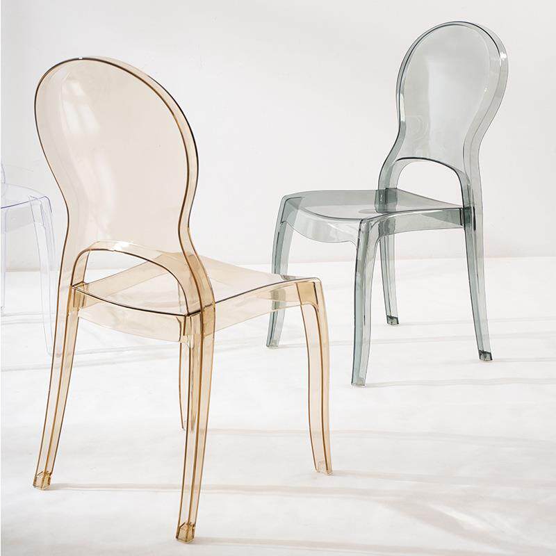 北欧透明椅子家用现代简约亚克力餐椅家用梳妆凳靠背网红水晶凳子