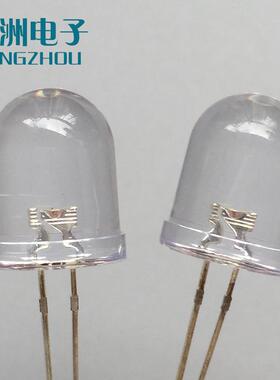 6V 12V 24V 直接使用T10圆头三色LED灯珠 10MM七彩快闪汽车灯