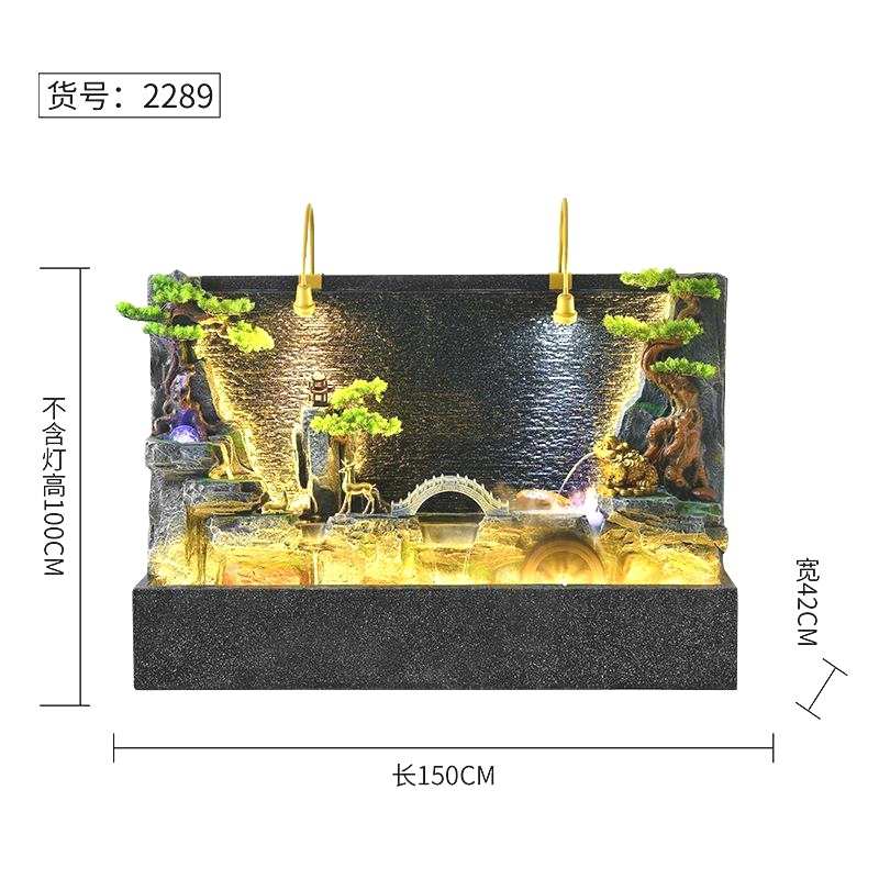 新装饰墙誴流水花园酒店大堂落地c水幕1所中式屏风假山礼会庭院