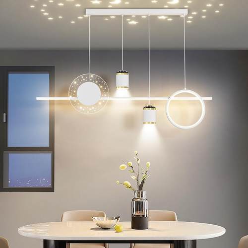 餐厅吊灯2023年新款简约现代轻奢饭厅灯创意个性星空顶吧台餐厅灯