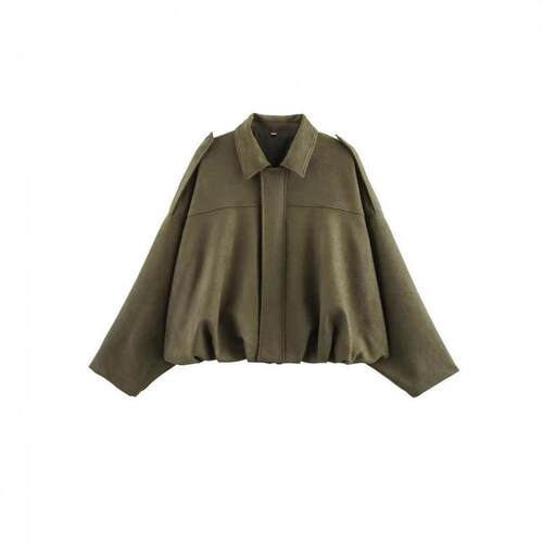 Women's suede lapel zipper women's pilot jacket jacket