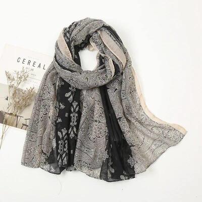 Lovely Patchwork Aztec Floral Tassel Viscose Shawl Scarf Lad