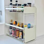 厨房置物架多功能收纳架调味架水槽抽拉式 分层架子 橱柜拉篮抽拉式