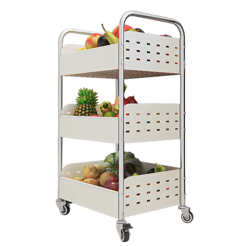 厨房备菜置物架多功能不锈钢放瓜果火锅店落地多层餐厅传菜小推车