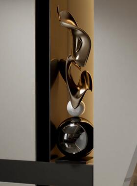 电镀DS-2024-艺术雕现几代何落地摆件酒店会所板空间塑装饰品样房