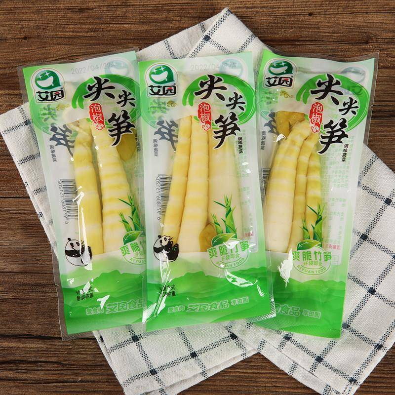 艾园泡尖尖笋开袋即食山椒椒脆笋包酸辣手剥竹笋子小装休闲零食