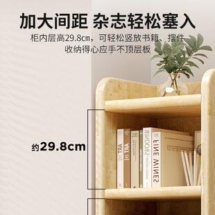 全实书架角置物架落地转书柜家用窄缝边木收纳柜体一靠墙简G3D易