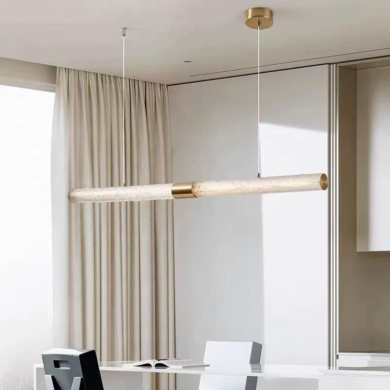 设计师餐厅吊灯现代轻奢简约展厅办公室岛吧台样板间长条灯具