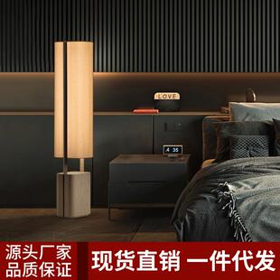 新中式 饰灯 简约布艺民宿卧室创意落地灯设计师客厅书房现代实木装