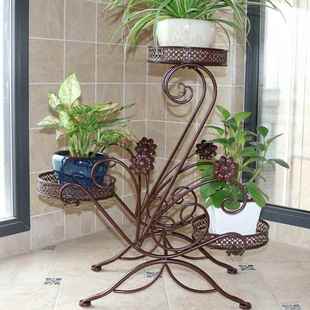 花阳台花景架置物架花架子室内客落地式 铁艺多层厅XLC绿萝盆架盆