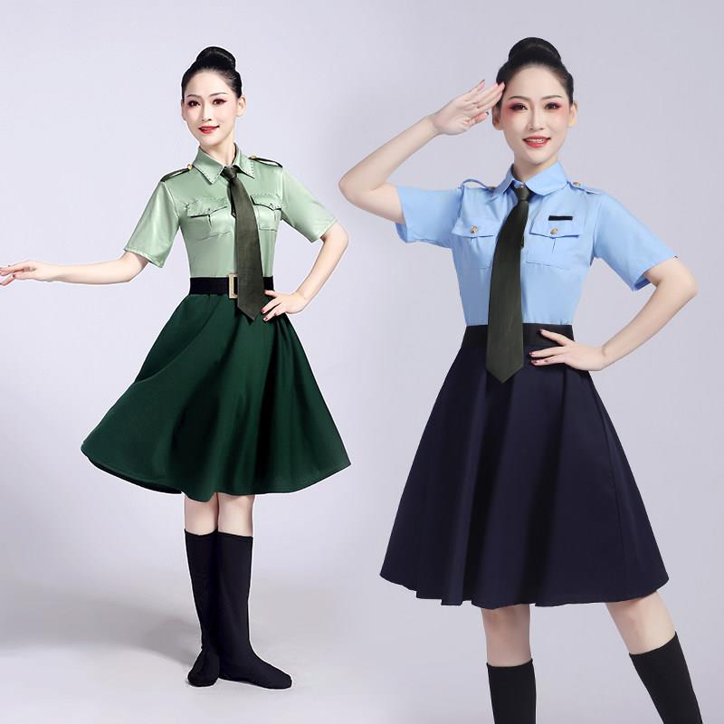 新款成人男女军鼓军装演出服合唱团队舞台表演服表演仪仗队套装