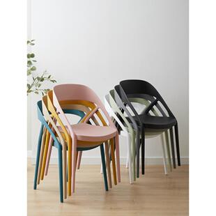 简闲约餐椅北欧靠背椅塑料可椅子餐凳子休椅叠阳台椅子放户917外