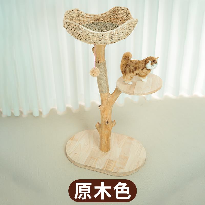 正品出口猫爬架树枝猫叉猫别窝猫抓板猫跳树台枯木藤编可拆猫墅剑