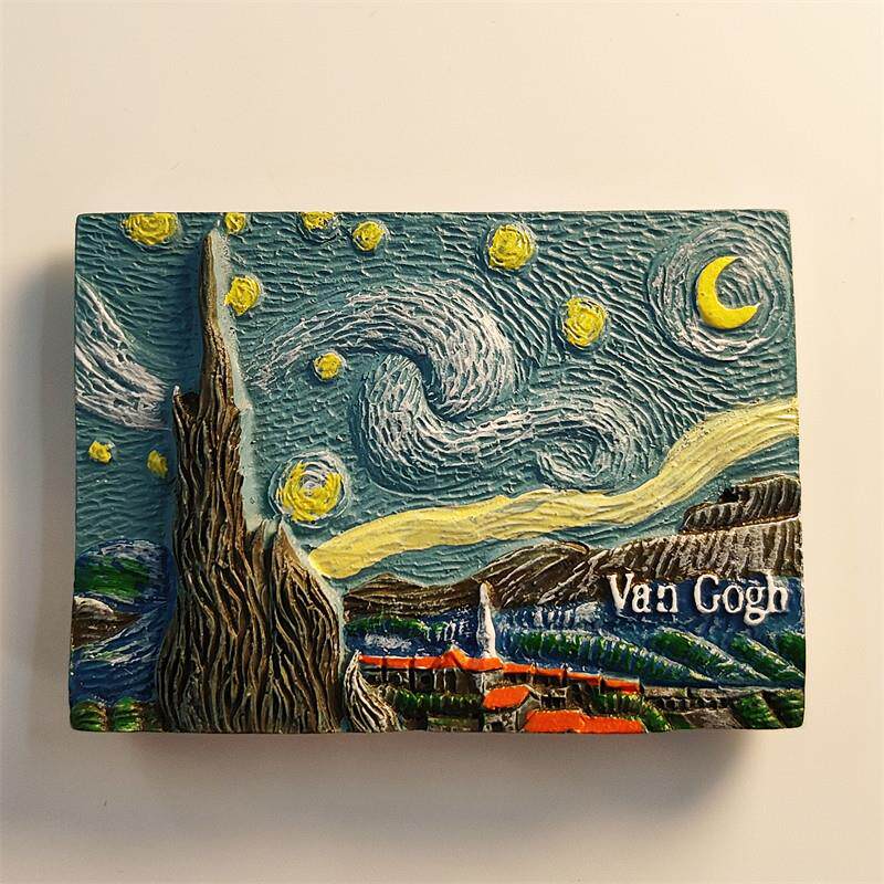 荷兰印象派画家梵高著名作品《星空》旅游纪念家居装饰磁性冰箱贴