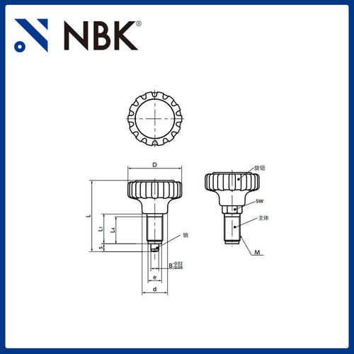 NBK PNKX 分度销 弹簧销 锁销 夹紧旋钮型 机械零配件 厂家直供