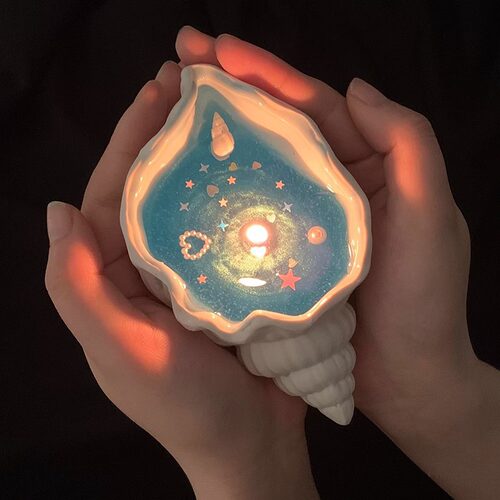 海螺贝壳香薰蜡烛创意手作灭烛剪