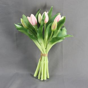 ins清新森系婚纱摄影道具韩式 结婚领证拍照郁金香仿真新娘手捧花