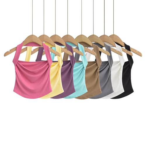 Backless halter top women's summer elastic tight suspender