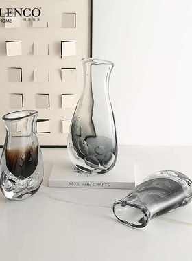 北欧 ins风创意渐变色气泡玻璃花瓶样板房别墅客厅餐桌高级感摆件