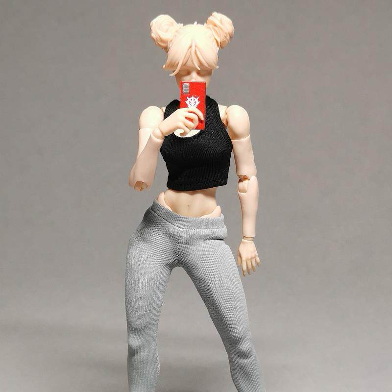 Romankey X COWL 1/12超可动少女素体兵人衣服运动小背心上衣T恤