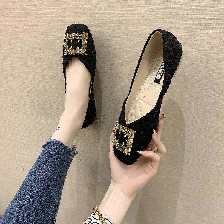 春秋方头平底单鞋女温柔鞋软底豆豆鞋浅口水钻方扣孕0125z,女鞋,勃肯鞋/软木鞋,淘宝优惠券,粉丝福利购,淘宝优惠卷