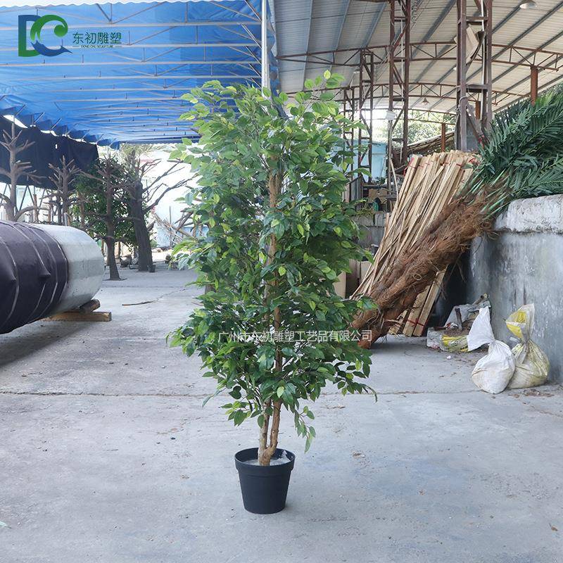 仿真榕树大型植物大厅室内绿植盆栽假榕树人造树造型树塑胶绿植树