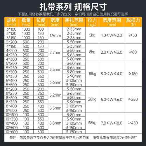 尼龙塑料扎带卡扣CHWF束线带绳电线捆绑带固定器自锁式白色扎线带