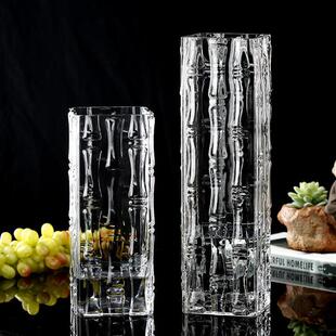 富贵竹花瓶专用透明玻璃轻奢高级感水培水养高落地摆件客厅插花大